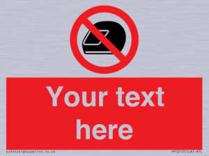 Custom No Motorcycle Helmets Sign